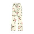 thumbnail image 4 of Capris for Women With Pockets Flowers Clearance Under $10 Fragrant Linen Gradient Printed Loose Fashionable Drawstring Pants Cropped Pants, 4 of 5