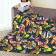 thumbnail image 6 of Honeii Butterfly Wild Insect Print Fleece Blanket - Throw Blanket for Bed, Sofa, Couch, Camping, and Travel , Microplush Ultra Soft Warm Blanket-80"x60", 6 of 7
