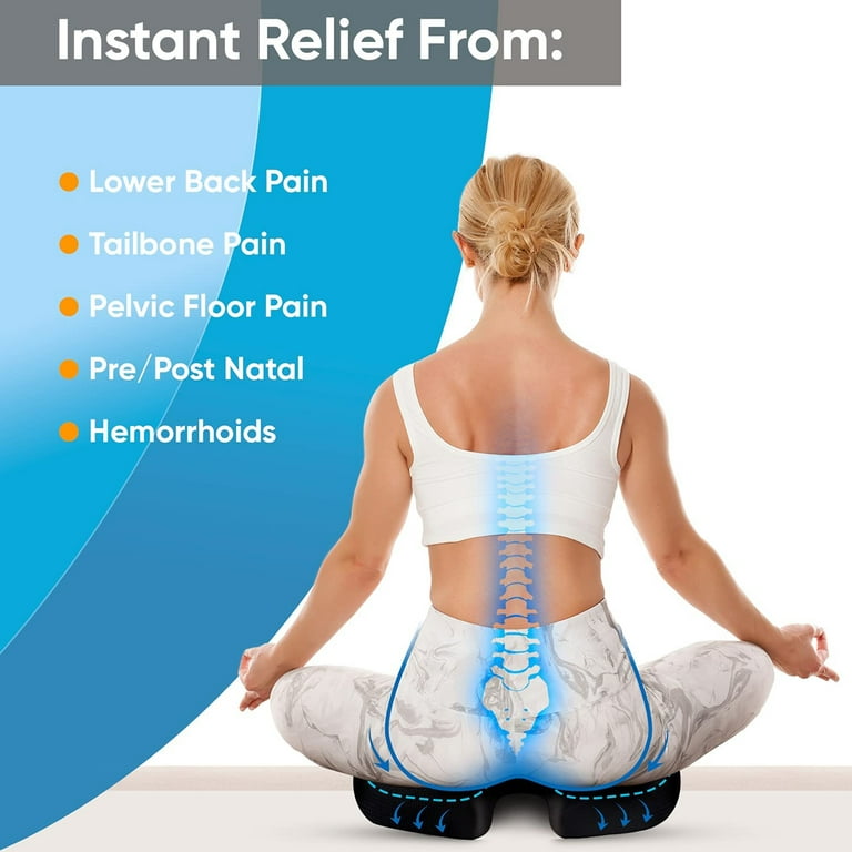 Relieve Back Pain Instantly - Memory Foam Seat Cushion & Lumbar