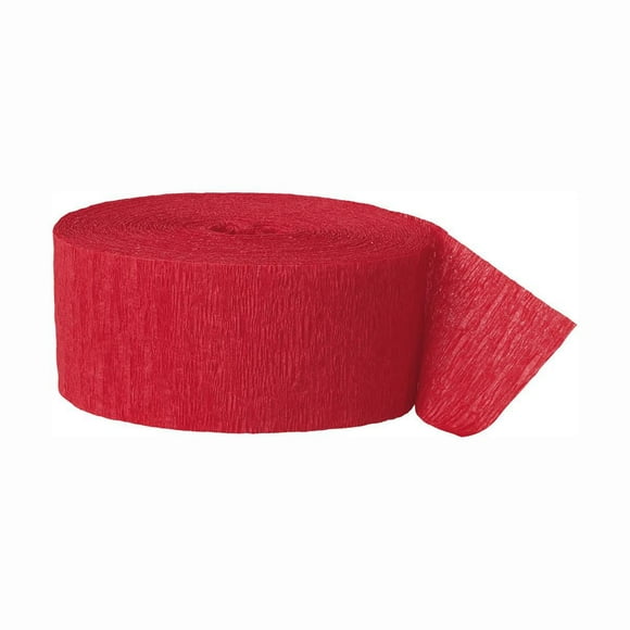 Streamer en crêpe rouge rubis, 81 pi
