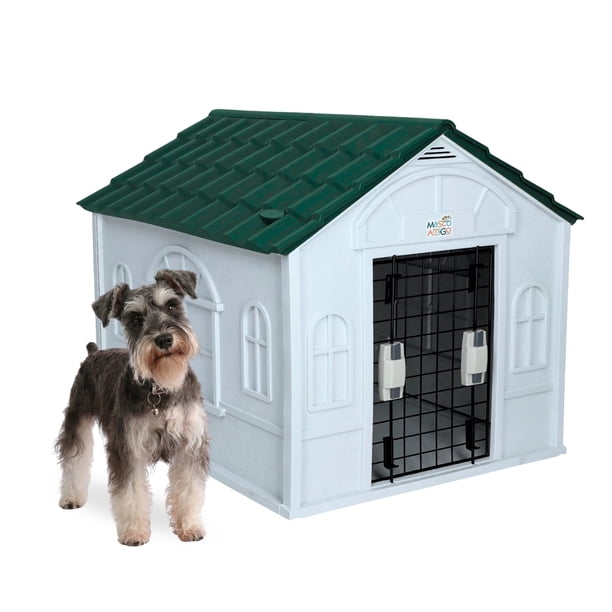 Casa para perro Mediano / Chico MascoAmigo con Puerta Metalica-Termica-de plastico 75x65x63 cm Verde