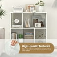 thumbnail image 6 of Costway Open Shelf Bookcase Mid Century Modern Cube Bookshelf with 4 Compartments White, 6 of 10