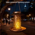 thumbnail image 6 of Solar Powered Hanging Bird Feeder With Light, Openwork Decor For Outdoor Garden Yard, 1-Pack Bird Feeding Station, 6 of 6