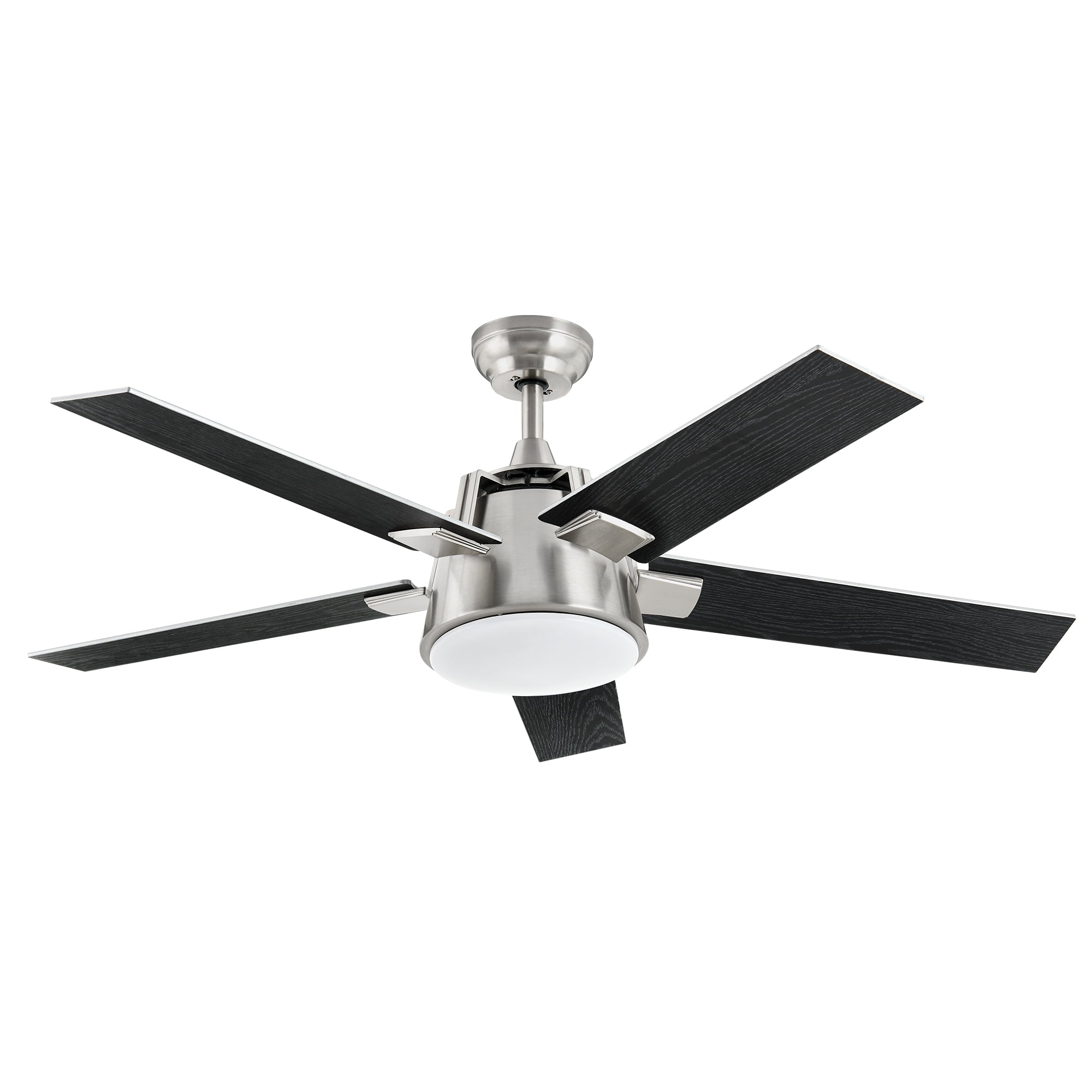 DEXTRUS 52in Modern Ceiling Fan with Light, Quiet Reversible Motor, Dimmable LED 3-Color, 6-Speed 5 Blades Memory Function for Bedroom Living Room Patio, Black