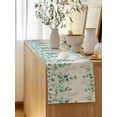 thumbnail image 5 of Table Runner 70 Inches Long for Kitchen Dining, Green Eucalyptus Leaves Dresser Scarf Farmhouse, Dining Table Decorations for Wedding/Parties, Daisy Summer Botanical Watercolor 13 x 70 In, 5 of 8