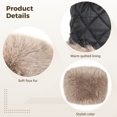 thumbnail image 3 of Faux Fur Winter Hat for Women, Russian Style Warm Bucket Hat, Plush Headwear, 21.3-22.8 in Circumference, 3 of 5