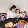 thumbnail image 5 of Homewish Halloween Skull 7 Pieces Full Size Bedding Sets,Mushrooms Flowers Full Size Bed in a Bag,Purple Yellow,Black Reversible, 5 of 8