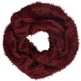 thumbnail image 2 of Peach Couture Faux Fur Warm Cozy Winter Infinity Loop Cowl Scarves Wine, 2 of 2