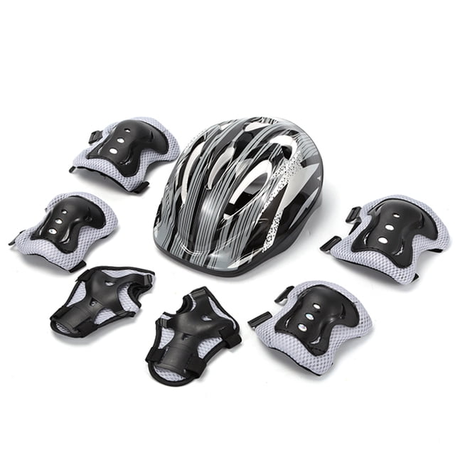Juego de equipo de protección deportiva para bicicleta, 7 Uds., ajustable, para niños y niñas de 5 a 12 años