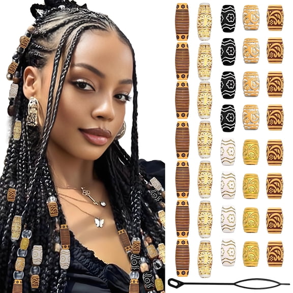 VANIDO 38Pcs Hair Charms AirLight Wear Barely-There Feeling Delicate Hair Jewelry for Braids and Locs Photogenic Hair Charms and Styling Props