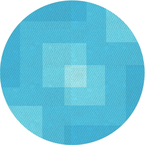 Ahgly Company Indoor Square Patterned Bright Cyan Blue Area Rugs, 3' Square