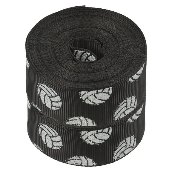 WEUVEB Durable Black Polyester Ribbon for Volleyball Themed Crafts and Wreaths