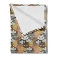 thumbnail image 2 of Cats Soft Flannel Fleece Throw Blanket, Background Depicting the Faces of Different Types of Housecats with Smiling Faces, Cozy Plush for Indoor and Outdoor Use, 50" x 70", Multicolor, by Ambesonne, 2 of 5