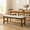 Walnut, variant on Ktaxon Mid-Century Dining Bench, 40" Rubberwood Kitchen Bench Boho Seating Furniture, Woven Dinner Bench 2 Seater with Solid Wood Frame, Brown