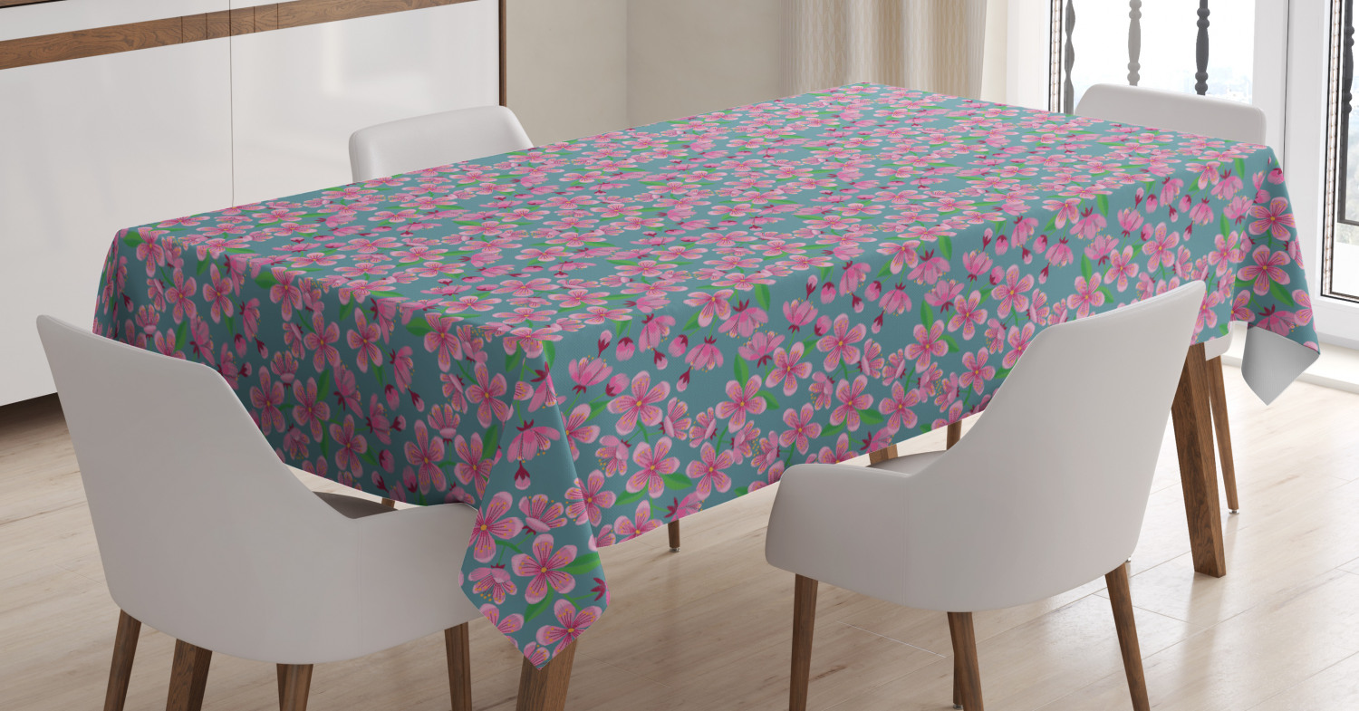 Cherry Blossom Tablecloth, Japanese Nature Inspired Sakura the Symbol