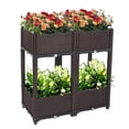 thumbnail image 2 of SYNGAR Raised Garden Bed for Herbs/Patio Plastic Flower Planter Box/Outdoor Vegetables Planting Box/Growing Box Container with Legs and Drain Hole/for Garden, Balcony, Lawn/4 Packs/Brown, D6834, 2 of 13
