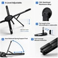 thumbnail image 3 of Laptop Stand for Desk, 3-in-1 Portable Foldable Aluminum Laptop Riser with Magnetic Phone Holder, 8-Level Adjustable Computer and Tablet Stand for MacBook, iPad, Dell, Home Office and Travel, Black, 3 of 10
