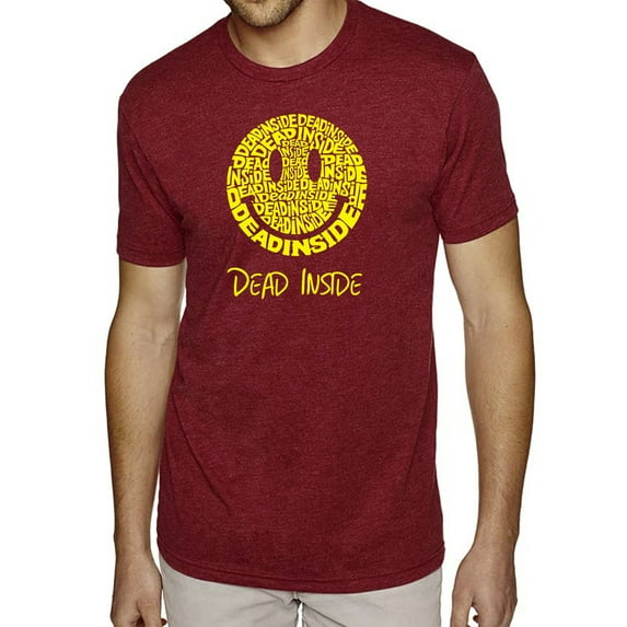 LA Pop Art Men's Premium Blend Word Art T-shirt - Dead Inside Smile