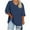 Navy, variant on Lmnyox Oversized T Shirt Women's 3/4 Length Sleeve V Neck Basic Tee Plus Size Summer Casual Shirts Tops