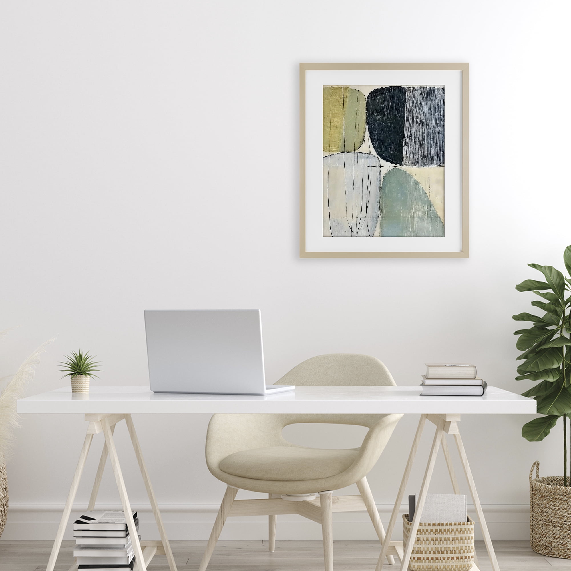 Stupell Industries Modern Organic Composition Birch Framed Print Under Glass, design by Riley B