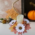 thumbnail image 6 of Candle Wreath Fall Wreath Candle Maple Leaves Pillar Candleholder Small Autumn Wreath for Living Room Tabletop Door, 6 of 10
