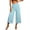 Light Blue, variant on Stamzod Palazzo Capri Pants for Women Summer Flowy High Waisted Wide Leg Capris Dressy Casual Lounge Gaucho Pants with Pockets Light Blue S