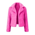 thumbnail image 5 of Msgweeeg Womens Light Jacket Short Cropped Jacket Long Sleeve Collar Pockets Plush Warm Tops Winter Cozy Outerwear Women's Fall Fashion XS-XL, 5 of 7