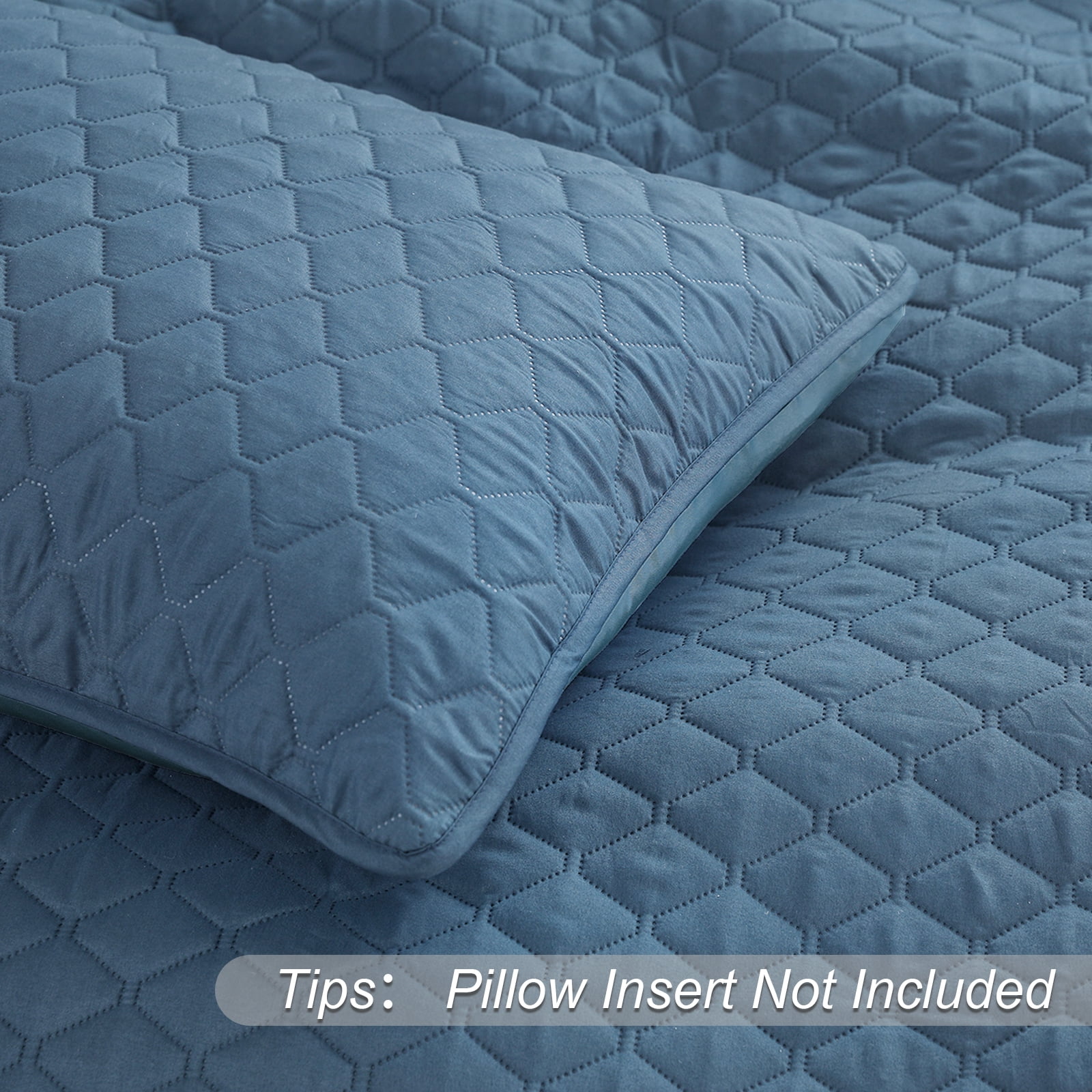 Exclusivo Mezcla King Quilt Set, 3-Piece Lightweight King Quilts Soft Bedspreads Bed Coverlets, Bluish Grey, 104"x96"