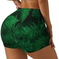 thumbnail image 2 of Naloa Green Leave Fern Biker Shorts for Women Seamless Scrunch Short Women’s Yoga Shorts for Gym Running Sport Shorts - Small, 2 of 9