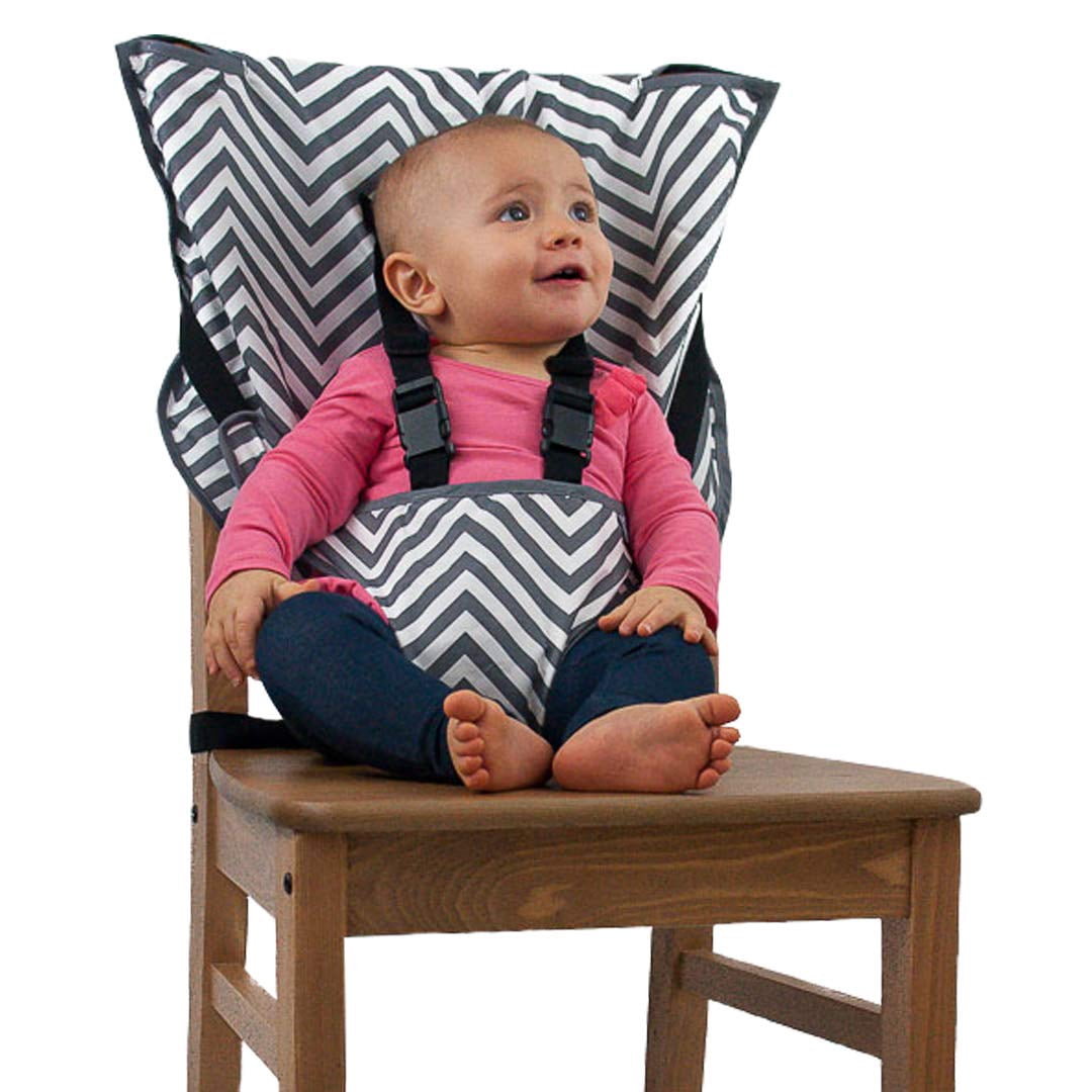CozyBaby Portable Easy Seat Cloth High Chair with Safety Harness, Gray