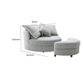 thumbnail image 7 of Benjara Sila 49 Inch Round Swivel Accent Chair, Storage Ottoman, 4 Pillows, Gray, 7 of 7