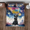 thumbnail image 4 of Happy New Year with Scottish Terrier Fireworks Holiday Xmas Winter 2025 Quilt Bedding Set Scottie Dog Lover Gifts 1 Blanket Bed Cover 2 Pillowcases - 00025, 4 of 5