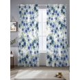 thumbnail image 3 of Navy Blue Roses Sheer Curtains 96 Inches Long 2 Panels Set, Window Sheer Curtains for Living Room/Bedroom, Spring Floral Elegant Pastoral Botanical Light Filtering Rod Pocket Curtain 52''x96''x2, 3 of 8