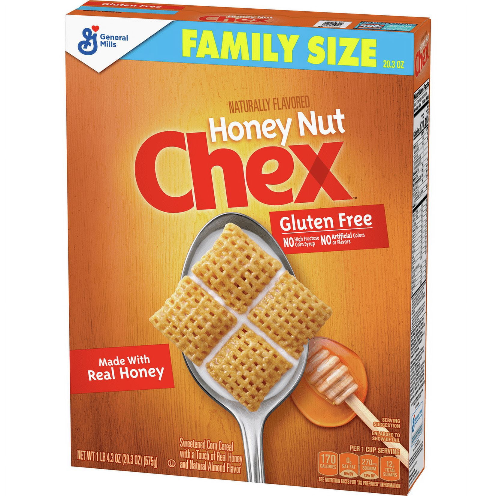 Chex Breakfast Cereal, Honey Nut, Gluten Free, 20.3 oz