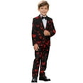 thumbnail image 2 of Xoenoiee Heart Love Print Boys Suits Set 2 Pieces Slim Fit Suit Formal Kids Suit Valentine's Day Toddlers Teen Youth Tuxedos Suit, 5-6 Years, 2 of 7