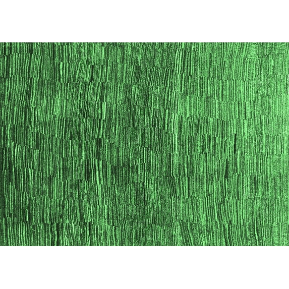 Ahgly Company Indoor Rectangle Abstract Emerald Green Contemporary Area Rugs, 7' x 9'