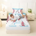 thumbnail image 4 of Manfei Personalized Initial A Twin Sheet Sets 3pcs,Baseball Sport Bedding, 4 of 5