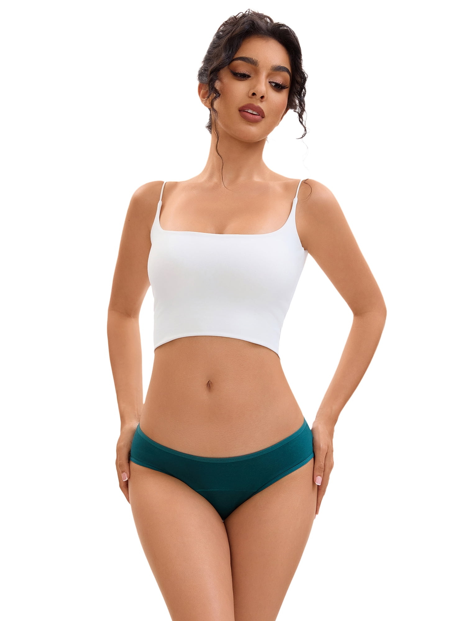 DARING DIVA Women's Underwear Hipster Soft Panty Available in Plus Size S Dark Green