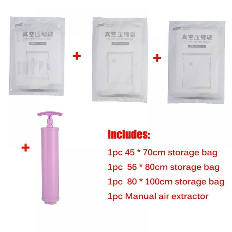 Vacuum Storage Bags With Hand Pump,, Space Saver Sealer Bags With Travel  Hand Pump, Airtight Compression Bags For Clothes, Pillows, Comforters,  Blankets, Bedding - Temu