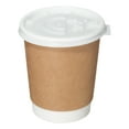 thumbnail image 2 of [50 Count] 8 oz Disposable Insulated Paper Coffee Cups with Lids - Double Wall Disposable Coffee Cups Sleeves attached - Bio Degradable Eco Friendly Hot Beverage Cups, Takeout, To Go, Coffee Shops, 2 of 3