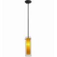 thumbnail image 4 of Meyda 140221 5 in. Cilindro Agoura Mini Pendant, Clear & Amber Oil Rubbed Bronze, 4 of 7