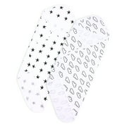 Little Star Organic Terry Cloth Hooded Bath Towel, 2 Pack, White-Black