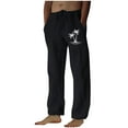 thumbnail image 2 of Puntoco Pantalones casuales largos para hombre, pantalones casuales con estampado de moda para hombre, cintura elástica con bolsillos, pantalones deportivos, 2 of 4