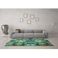 thumbnail image 3 of Ahgly Company Indoor Square Southwestern Turquoise Blue Country Area Rugs, 3' Square, 3 of 4