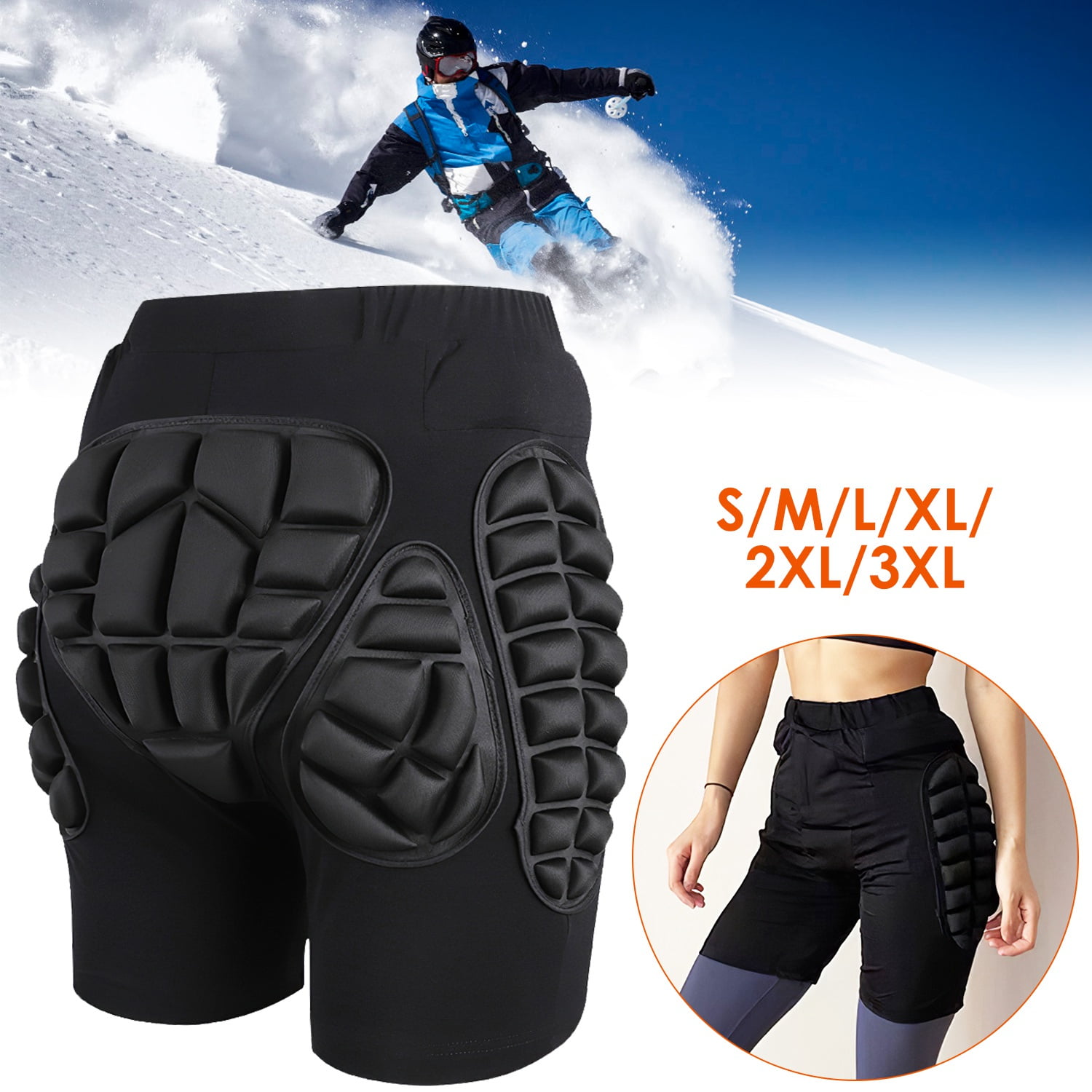 Ski and snowboard Atom padded shorts SV6 with tailbone protection 