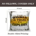 thumbnail image 2 of LALILO Throw Pillow Covers World Creative Adventure Motivation Cushion Cover 18" x 18", 2 Pack, 2 of 6