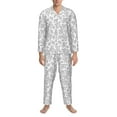 thumbnail image 3 of Sikiie Snake Mens Pajama Set, Soft Warm Long Sleeve Sleepwear, Cozy Button-Down Pjs for Men-X-Large, 3 of 7