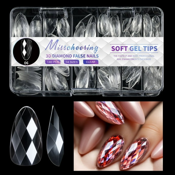 Alaparte,140/120pcs Diamond Shaped Nail Nail Wearing Nail Irregular Nail Art Nail,Personal Care Products