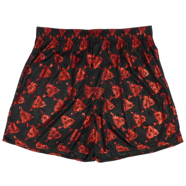 Accents Mens Black Silky Valentine's Day Boxers Heart Boxer Shorts