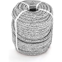 HOSTIC 5/8 in 200 FT 24 Strand Braided Rope Bull Rope for Tree Work Multipurpose Polyester Rope Suitable for Arborist Swing Tree Felling Black White